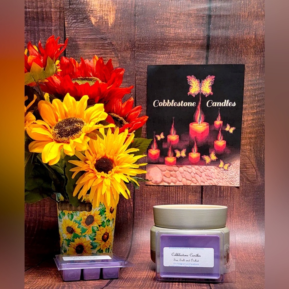 SEA SALT AND ORCHID Soy Wax Melt floral home scent Cobblestone Candles